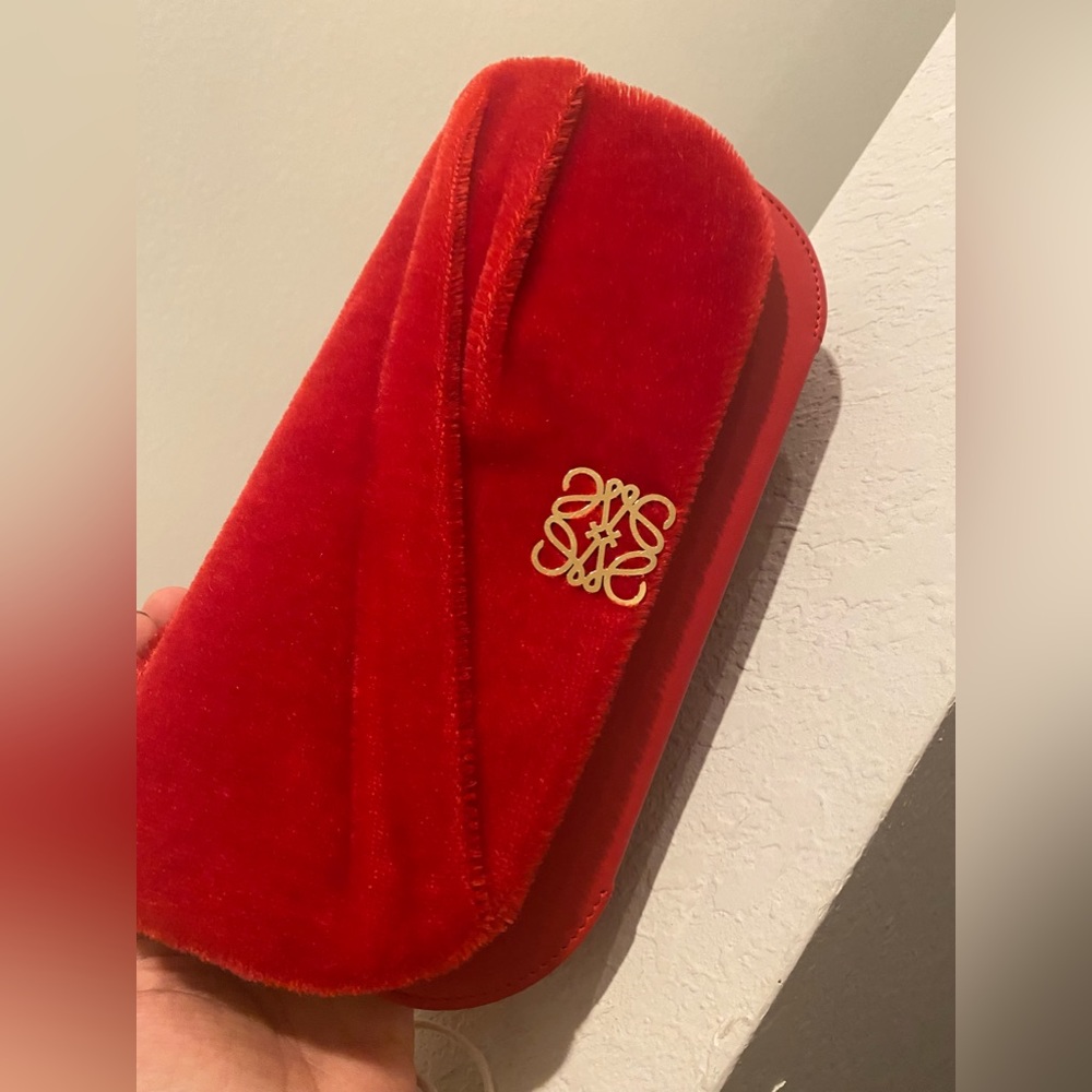 Authentic Loewe Mohair clutch with gold chain